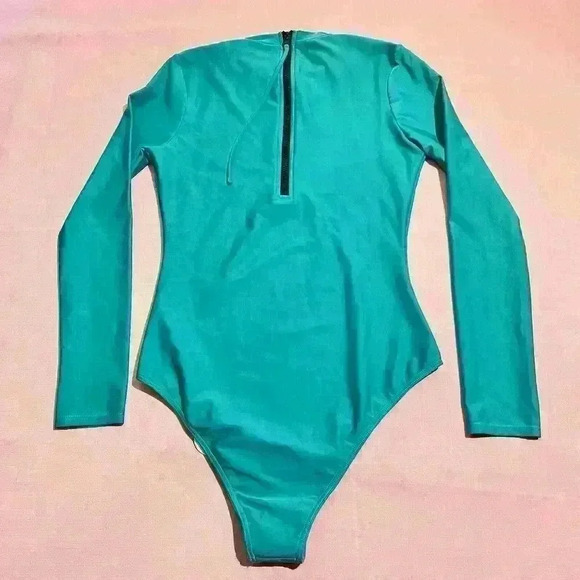 Sisstrevolution Womens Teal Sea One Piece Swimsuit Rashguard Surf Size Large - Picture 4 of 14
